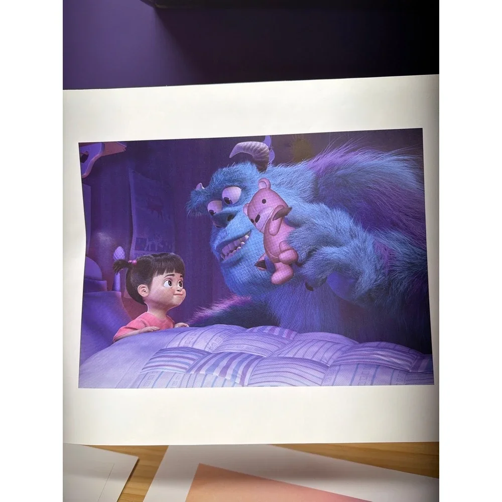 Disney Pixar Monsters Inc Fold-Out Portfolio Art Print Set 14x11